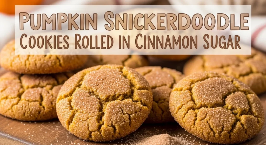 Pumpkin Snickerdoodle Cookies Rolled in Cinnamon Sugar