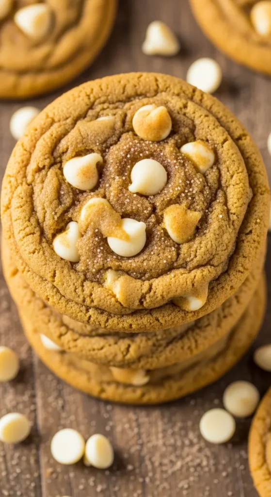 Pumpkin White Chocolate Chip Cookies with a Buttery Texture