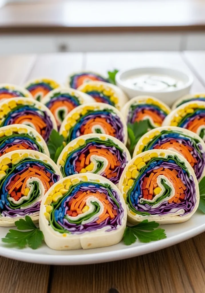 Rainbow Veggie Pinwheels