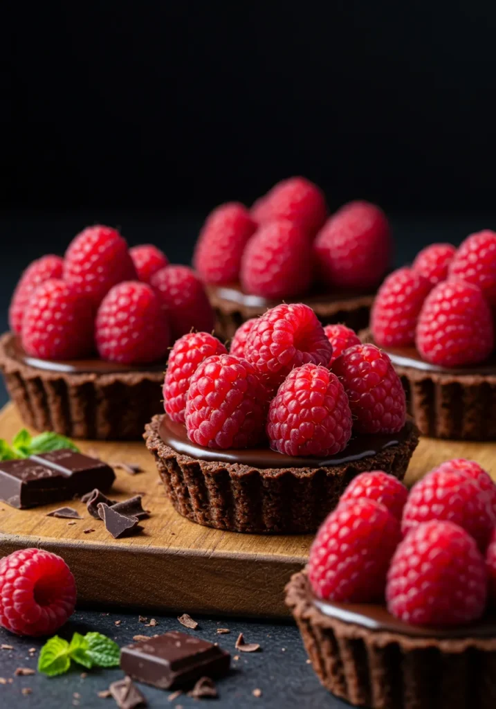 Raspberry Chocolate Ganache Tartlets Recipe