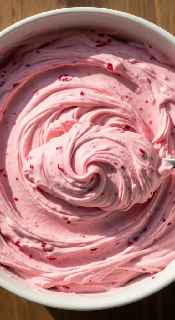 Raspberry Cream Cheese Frosting with a Natural Pink Hue