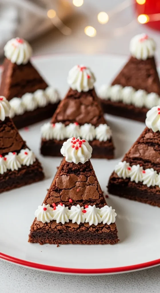 Santa Hat Brownies