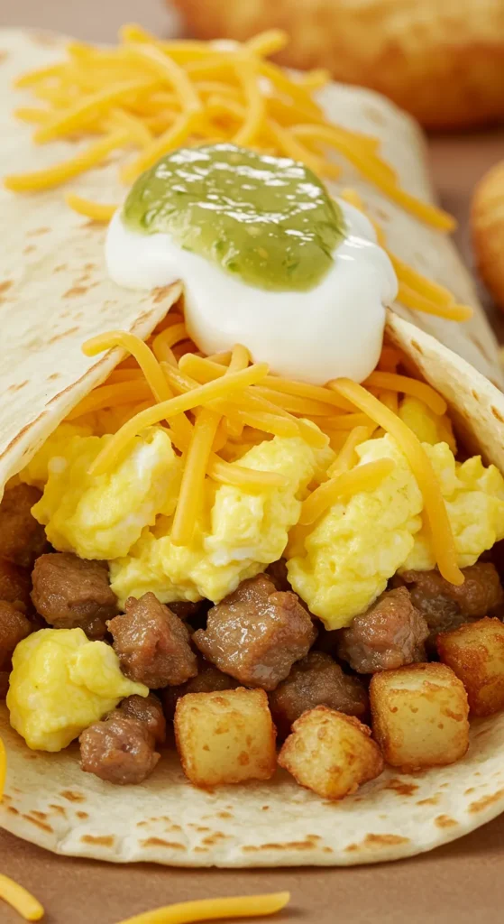 Sausage and Egg Breakfast Burrito