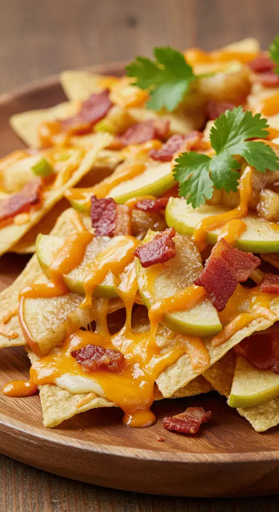Savory Cheddar & Bacon Apple Nachos
