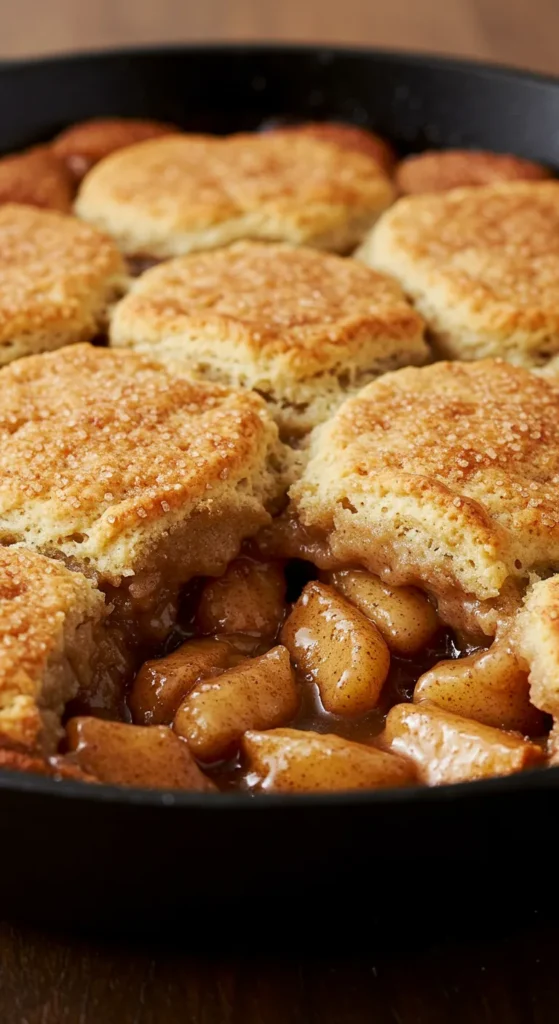 Skillet Apple Cobbler with Biscuit Topping
