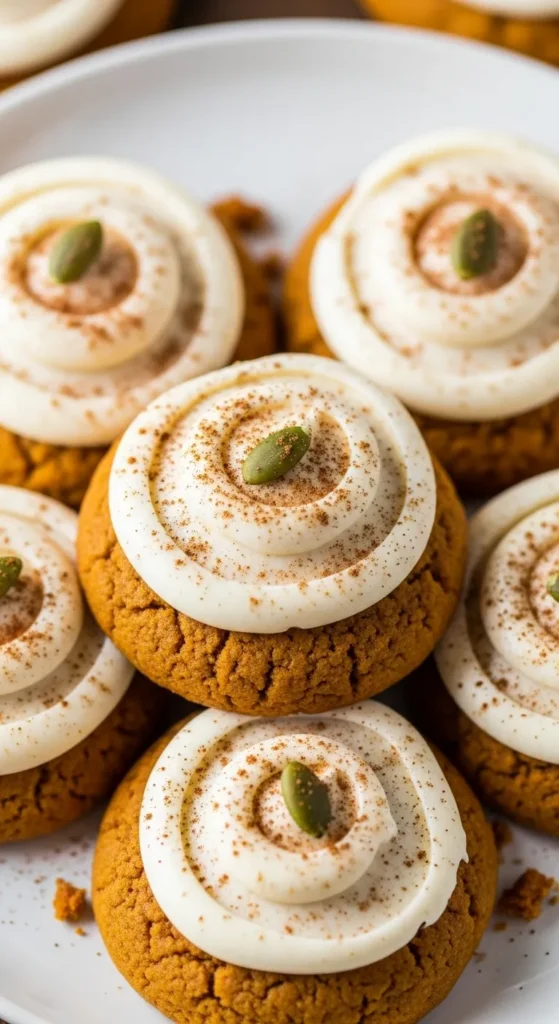 Soft Pumpkin Cookies with Cream Cheese Frosting
