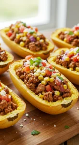 Spaghetti Squash Taco Boats