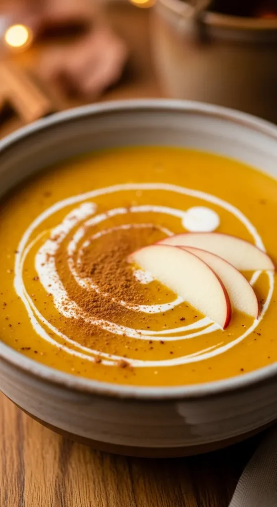 Spiced Apple Cider Soup with Butternut Squash