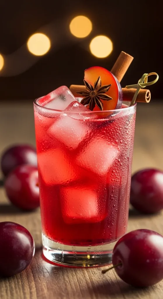 Spiced Plum Gin Rickey