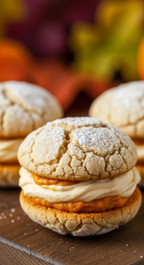 Spiced Pumpkin Cheesecake Sandwich Cookies