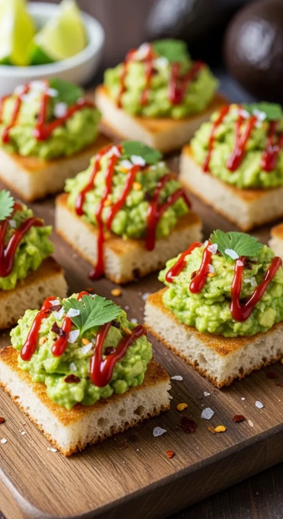 Spicy Avocado Toast Bites