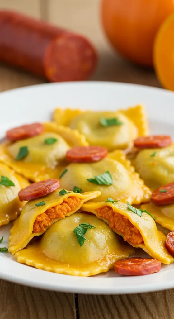 Spicy Chorizo and Pumpkin Ravioli