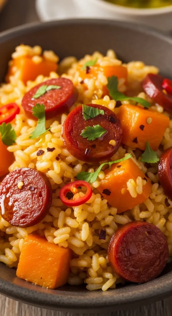 Spicy Pumpkin Chorizo Risotto