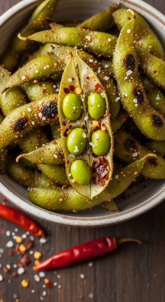 Spicy Roasted Edamame