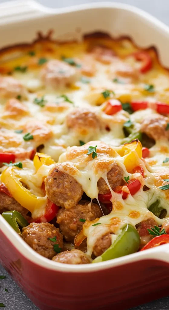 Spicy Sausage and Pepper Jack Casserole