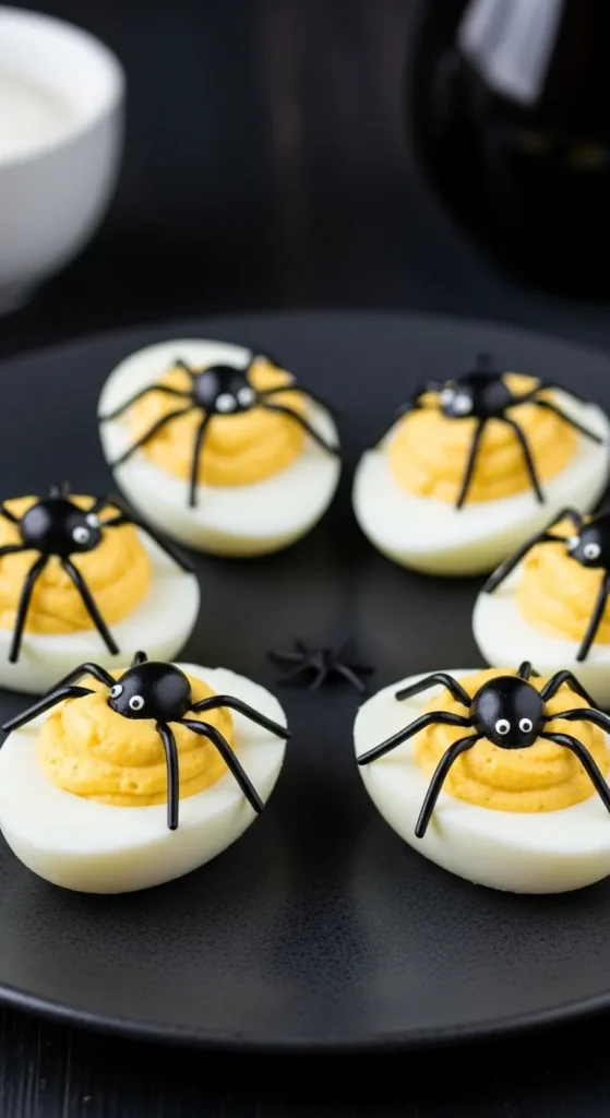 Spider Deviled Eggs