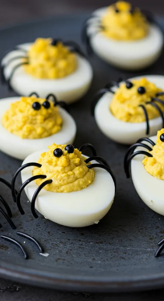 Spider Deviled Eggs