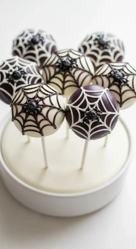 Spider Web Cake Pops