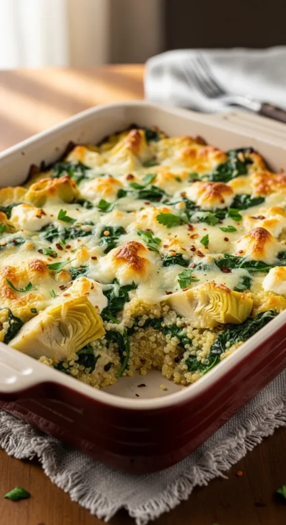 Spinach & Artichoke Quinoa Casserole