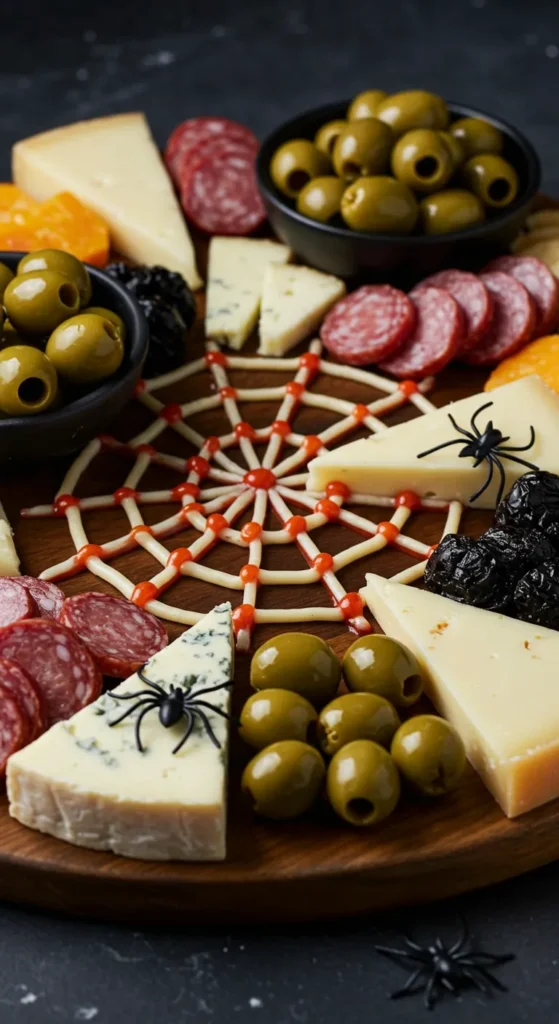 Spooky Spider Web Charcuterie Board