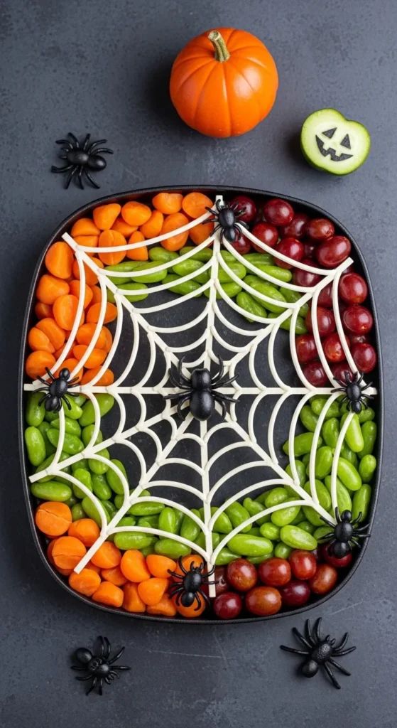 Spooky Spider Web Veggie Tray