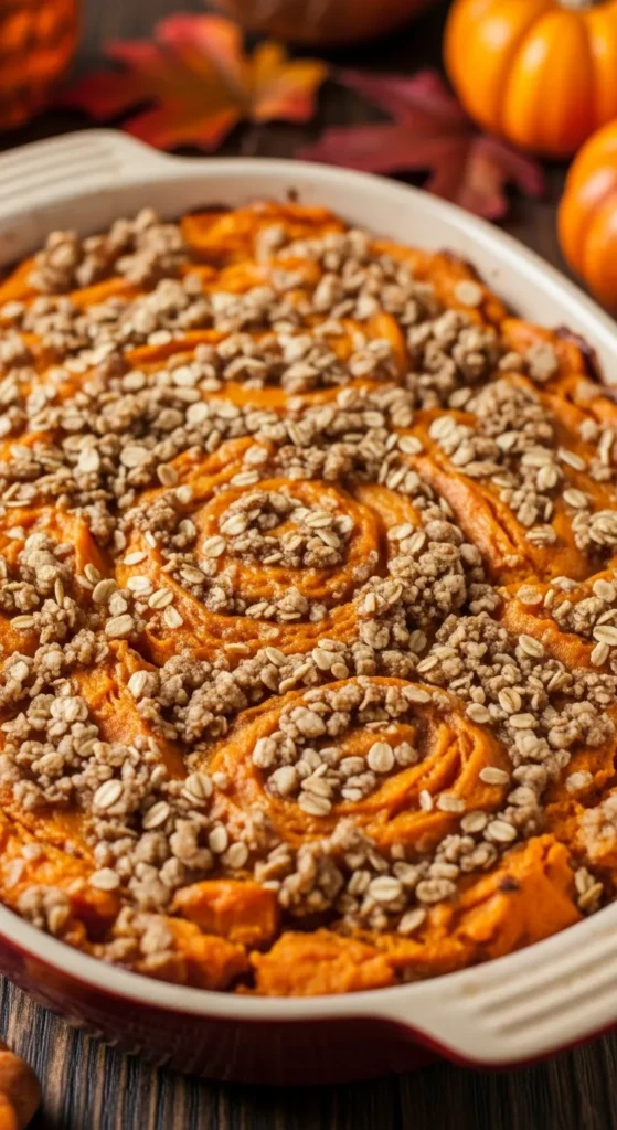 Sweet Potato Casserole with Streusel Swirl