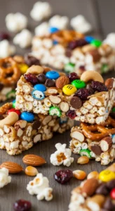 Trail Mix Popcorn Bars
