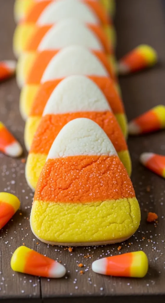 Tri-Color Candy Corn Sugar Cookies