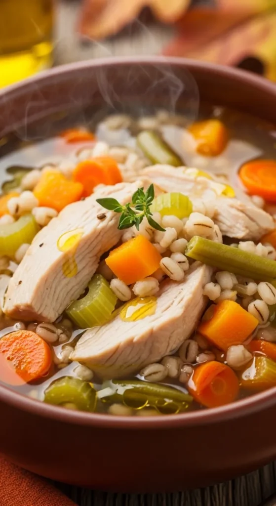 Turkey and Barley Soup with Fall Vegetables