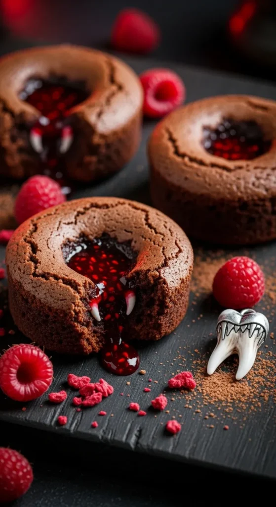 Vampire Bite Raspberry Filled Brownies