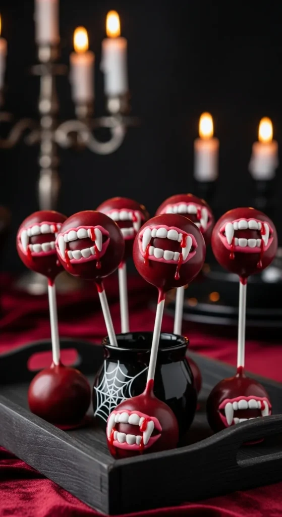Vampire Fang Cake Pops