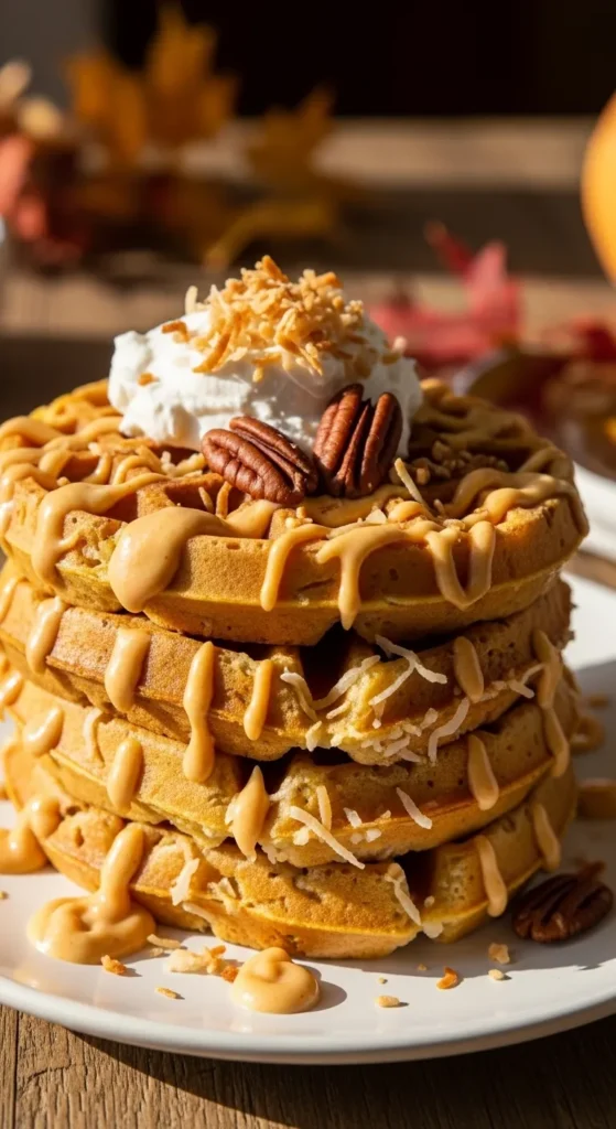 Vegan Pumpkin Coconut Waffles