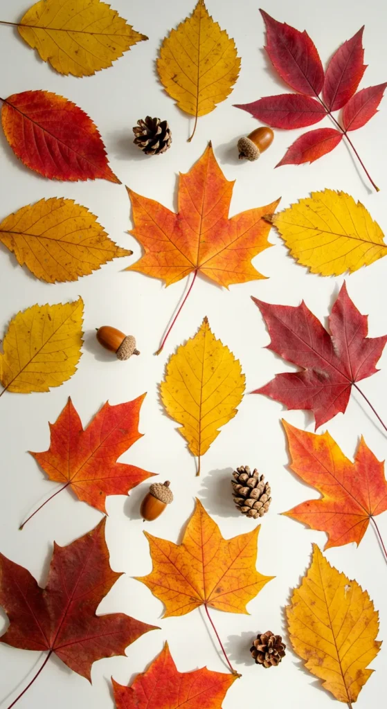 Vibrant Leaf Flatlay Magic
