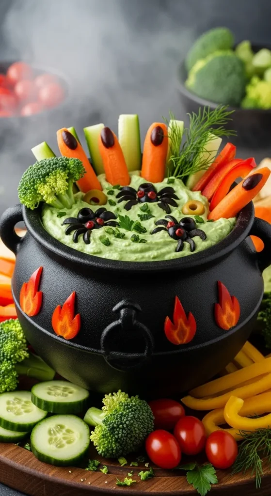 Witch's Cauldron Veggie Dip