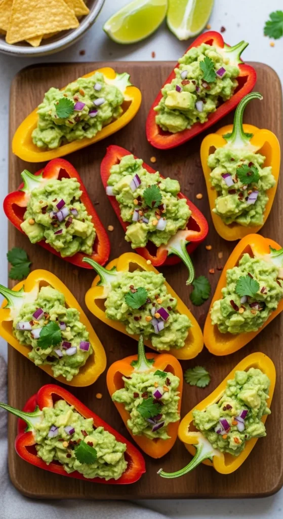 Zesty Guacamole-Stuffed Mini Peppers