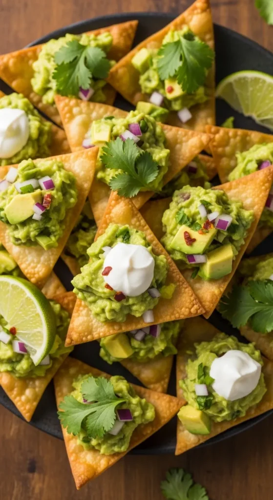Zesty Guacamole Wonton Crisps