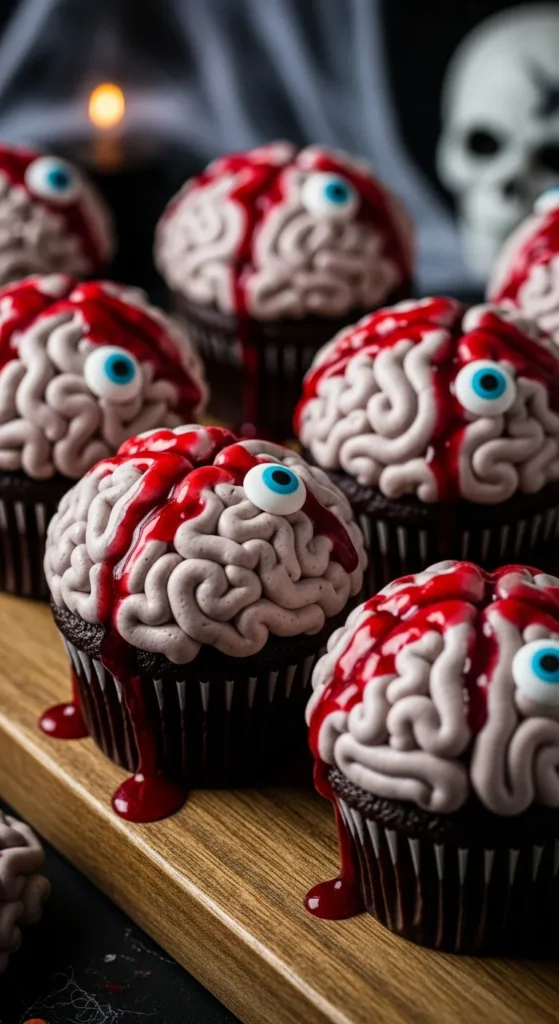 Zombie Brain Cupcakes