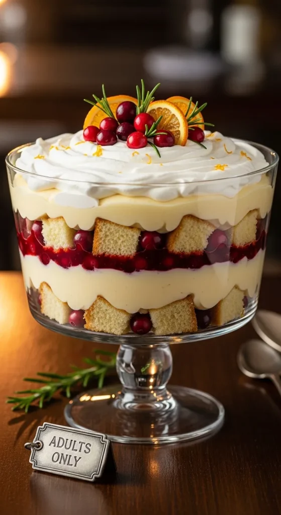 Bourbon Cranberry Trifle (Adults-Only Vibes