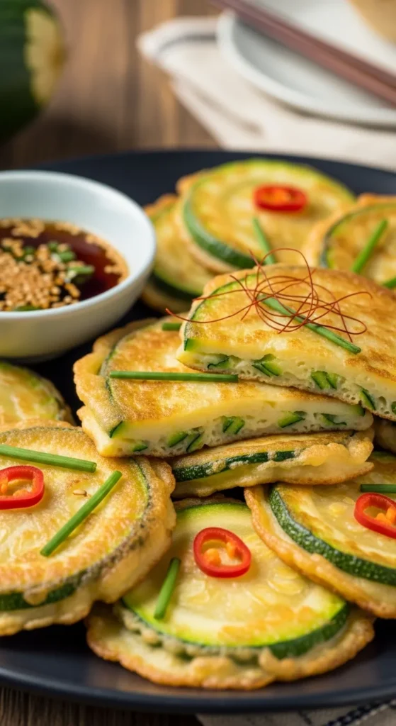 . Korean Zucchini Pancake (Hobakjeon) – Side Style