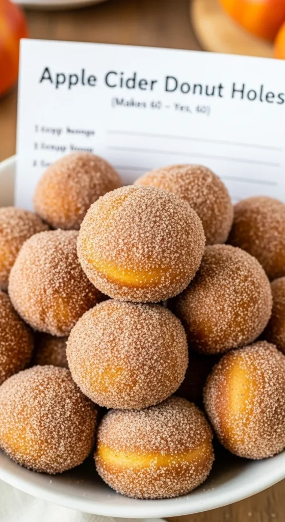 Apple Cider Donut Holes (Makes 60 – Yes, 60)