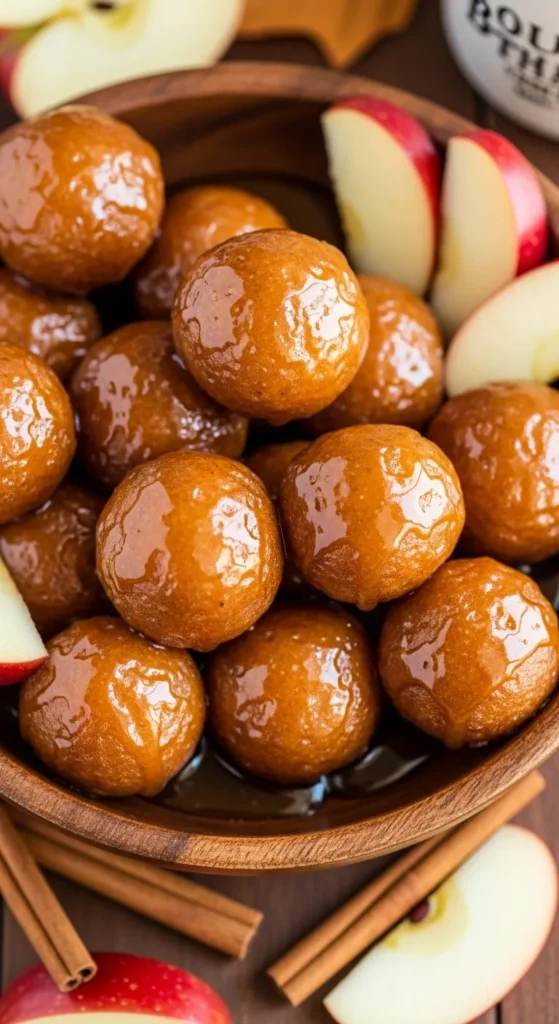 Apple Cider Donut Holes with Bourbon Glaze