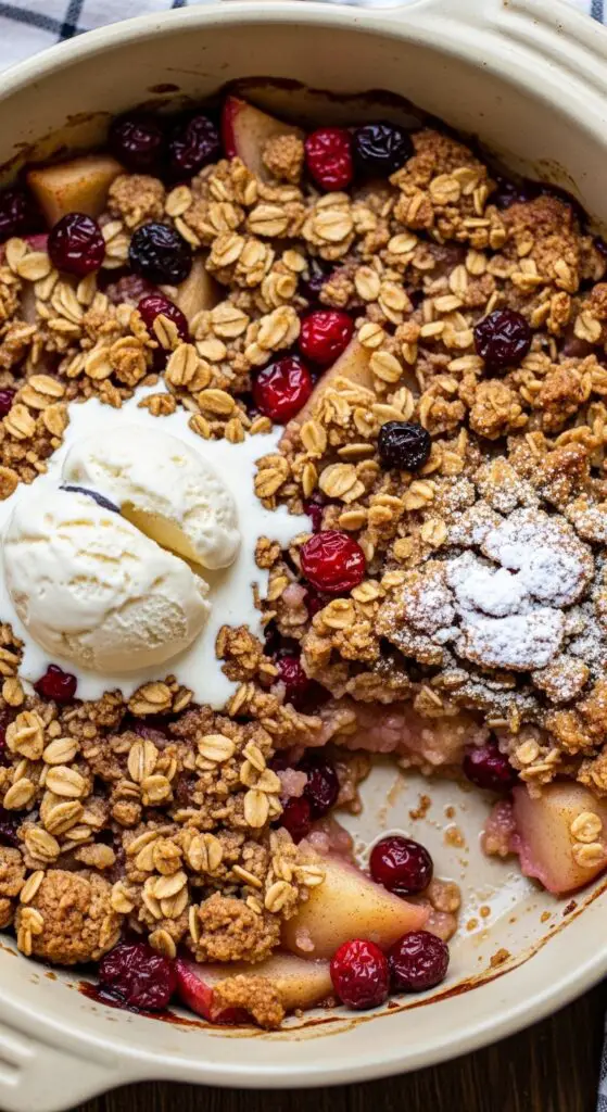 Apple Cranberry Crisp (Oat Topping)