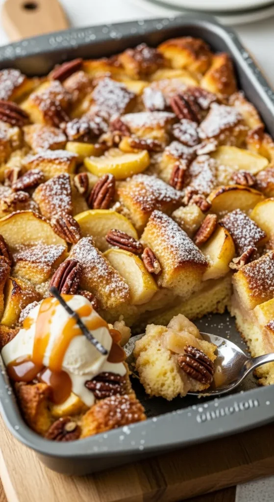 Apple Pecan Bread Pudding (9x13 Pan, 18 Servings)