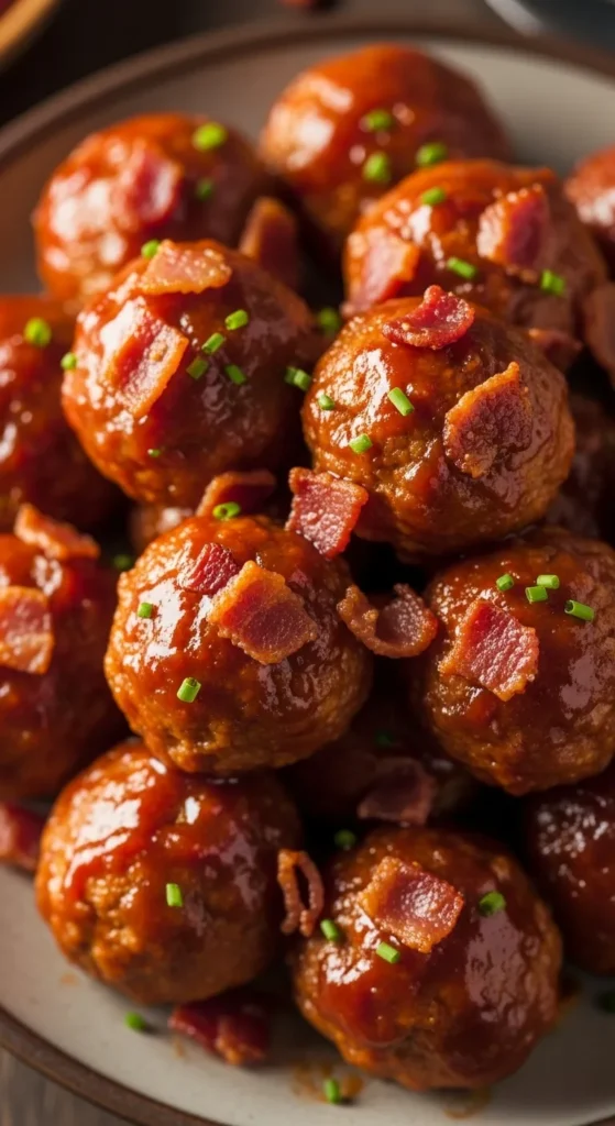 BBQ Bacon Turkey Meatballs