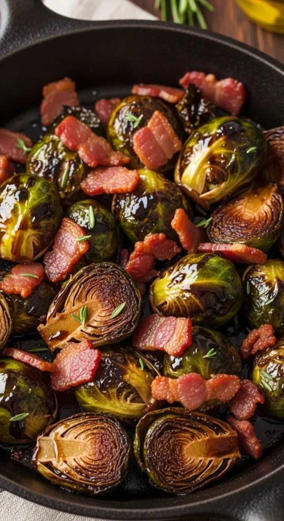 Balsamic Glazed Brussels Sprouts with Bacon