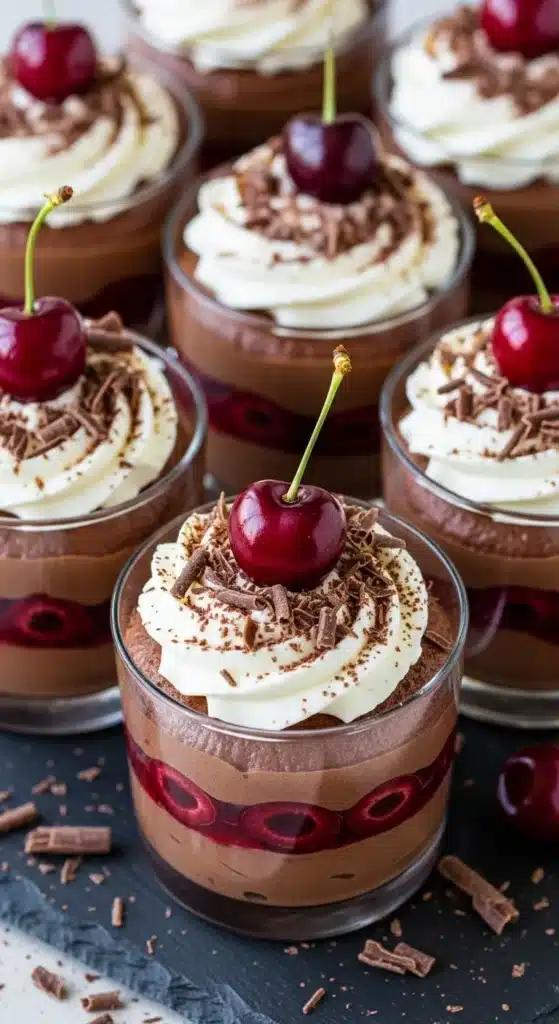Black Forest Chocolate Mousse Cups