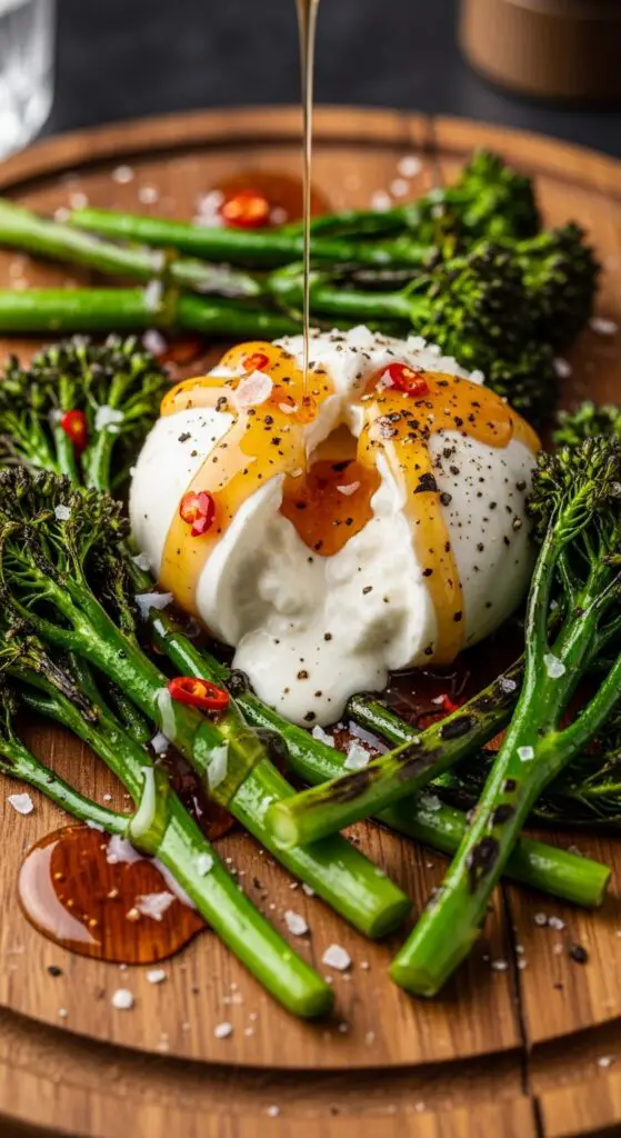 Broccolini & Burrata with Hot Honey