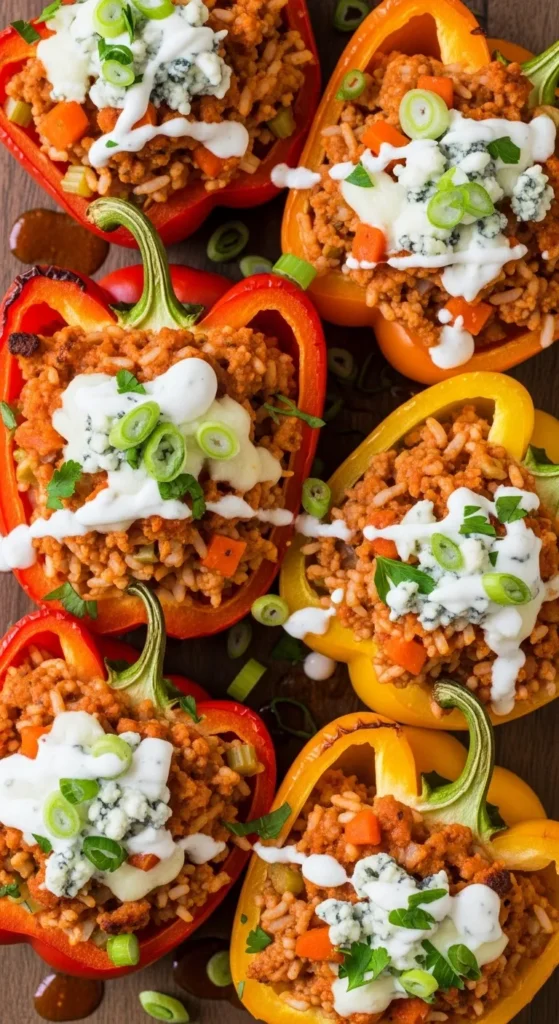 Buffalo Turkey Stuffed Peppers