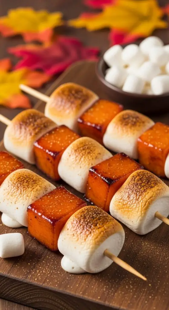 Candied Yam Marshmallow Skewers