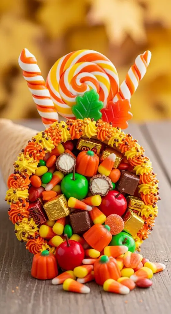 Candy Cornucopia Cones